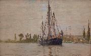 Claude Monet Chasse-maree at anchor oil painting reproduction